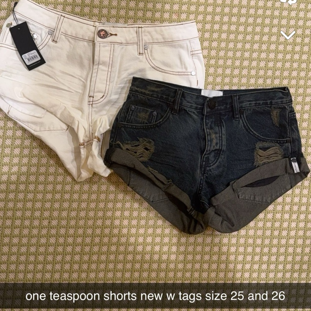 one teaspoon jean shorts sold separately (white is new with tags and 26)